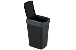 Ведро для мусора с подвижной крышкой 10 л 23,5*19,5*33,7 см Тандем черный/серый (841078) - Elan gallery фото 9