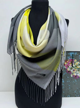 K13583 Палантин 100/100 хлопок ЖЕЛТЫЙ