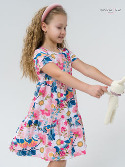 Платье Тия птички на розовом