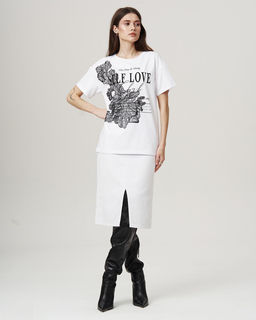 Футболка хлопковая оверсайз с аппликацией FDC005