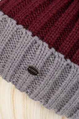 Шапка жен. шерсть+акр LB-I66001 grey/bordo - Labbra фото 6