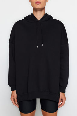 TRENDYOLMILLA Lacivert Renk Bloklu Genis Kal?p Ici Polarl? Orme Spor Sweatshirt TWOSS22SW0074  фото 12