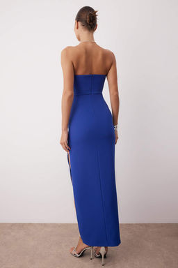 TRENDYOLMILLA Siyah Vucuda Oturan Korse Detayl? Dokuma Dugun/Nikah Uzun S?k Abiye Elbise TPRSS24AE00069  фото 12