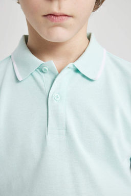 Футболка-поло пике с короткими рукавами для мальчиков - Defacto фото 5