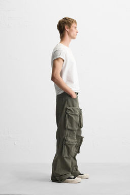 CARGO POCKET DENIM TROUSERS - Zara фото 14