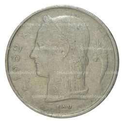 Монета 1 франк 1952 года Бельгия  Надпись на фламандском (BELGIE)