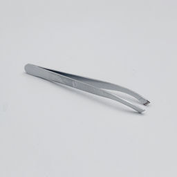 Zinger Пинцет для бровей дугообразный скошенный / Standard 86053 M, серебристый  фото 4