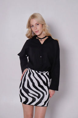 11417 Мини-юбка вязаная чёрно-белая - Martichelli фото 6