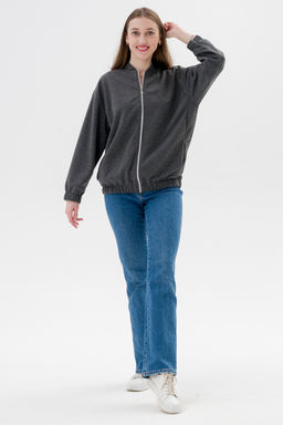 Бомбер из коттон фита антрацит макси - Амадэль фото 2