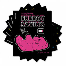 Цена за 5 шт. Тетрадь общая ученическая ErichKrause Low Battery, 48 листов, клетка, матовая ламинация+выборочный УФ-лак_MIX-PACK