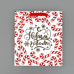 Пакет подарочный новогодний ламинированный «Новогодние леденцы», тиснение, M 30 х 26 х 9 см