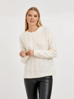 джемпер женский со спущенной линией плеча и с косами - Glenfield фото 3