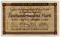 500000 марок 1923 года Германия  Нотгельд (Киль)