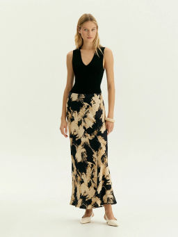 Юбка а-силуэта из вискозы, S1055/carn