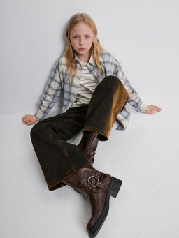 ACOOLA / Блузка детская для девочек Terra серая клетка фото 4