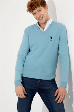 U. S. Polo Assn / Мужской синий базовый свитер - U.s. polo assn фото 7