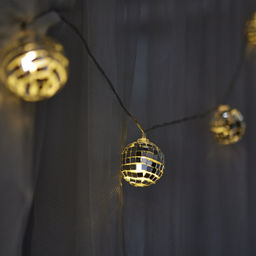ULD-S1800-010/STB/3AA WARM WHITE IP20 DISCOBALLS Гирлянда светодиодная Диско, на батарейках 3AA (не в/к), 1,8м. 10 светодиодов. Теплый белый свет. Провод прозрачный. TM Uniel