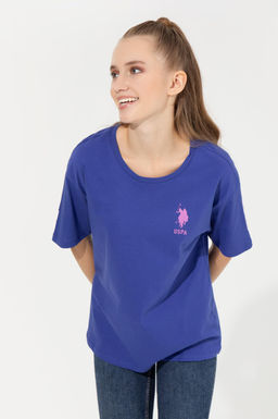 Kad_n Mavi Bisiklet Yaka Ti__rt