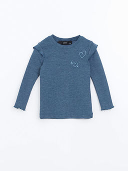 Bisiklet Yaka Nak??l? K?z ?ocuk Ti??rt