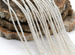 Бусины жемчуг галтовка 3*2мм цвет белый, 39см, 180 бусин Радуга камня