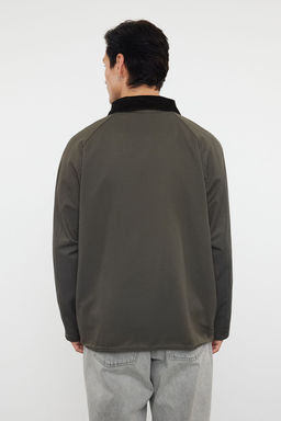 Haki Regular Fit Kadife Yaka Detayl? Mevsimlik Unisex Mont TMNAW25MO00017 - Trendyolmilla фото 10