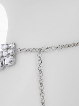 Чокер-колье Сияние трио на увеличение, цвет белый в серебре, 36 см