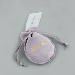 Цена за 5 шт. Мешочек подарочный замшевый Для тебя, серый, тиснение, 9?12 см 1.5 см