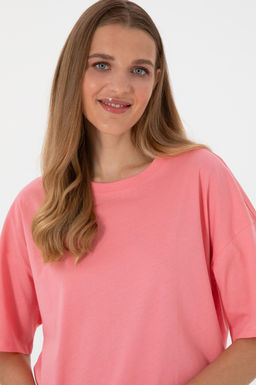 Kad_n Pembe Oversize Bisiklet Yaka Ti__rt Sepette S_rpriz _ndirim - U.s. polo assn фото 3