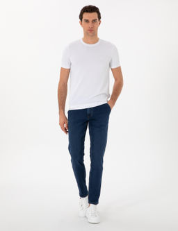 Lacivert Slim Fit Pamuk Kar___ml_ Jean Pantolon