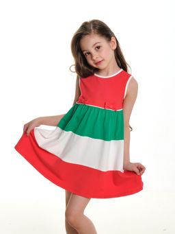 Платье для девочки UD 3293 коралловый/зеленый - Mini maxi фото 3