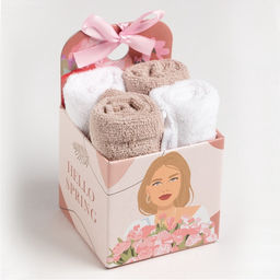 Салфетки махровые декоративные Этель Spring, 4 шт., 30?30 см, хлопок 100%, бежевые/белые  фото 3