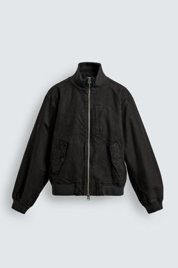 CRINKLED-EFFECT BOMBER JACKET - Zara фото 8