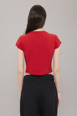 Trendyolmilla Siyah Baglama Fiyonk Detayl? Fitted/Vucuda Oturan Orme Bluz TWOSS25BZ00089