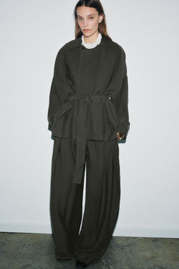 TRENCH CORTO FLUIDO ZW COLLECTION / Khaki