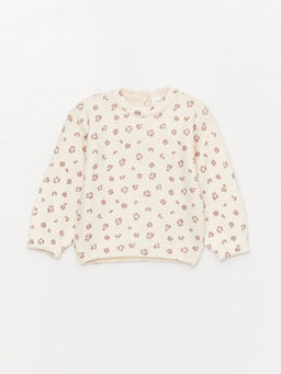 Bisiklet Yaka Uzun Kollu Desenli K?z Bebek Triko Kazak