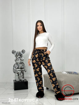 Женские брюки домашние с принтом