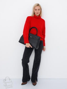 Сумка женская кожаная 8018-2S black Velina Fabbiano-Safenta