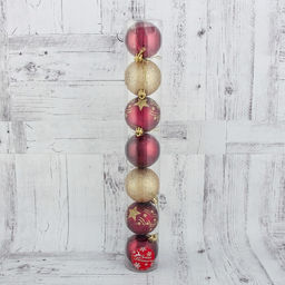 Ёлочные игрушки Звёздная мелодия, шары новогодние, d=6 см, набор 7 шт., золотисто-бордовый - Зимнее волшебство фото 2