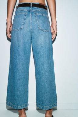 Z.08 BELTED WIDE-LEG CROPPED JEANS - Zara фото 15