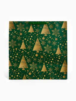 Пакет подарочный с шильдиком «Новогодний», 40 × 40 × 20 см, тиснение, конгрев, 3D-эффект