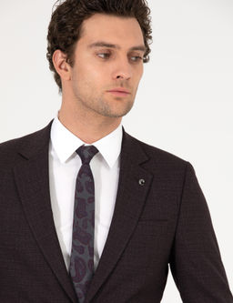 Бордово-красный приталенный костюм - Cacharel фото 3