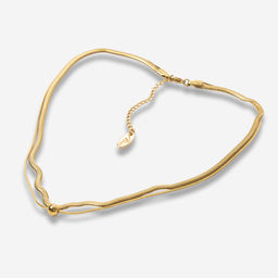 Ожерелье с многослойным дизайном из металла с золотистым покрытием