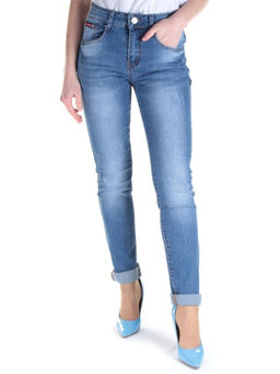 5561 BLUE Джинсы зауженные женские SASANTA - Фабричный китай фото 8