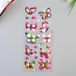 Наклейка пластик голография Бабочки МИКС 29х11 см - Simaland фото 2