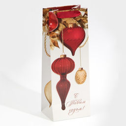Пакет под бутылку Игрушки на елке, 13 х 36 х 10 см - Дарите счастье фото 2