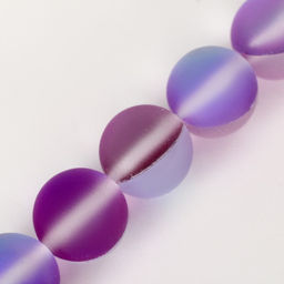 Бусины из натурального камня «Кошачий глаз», набор 46 шт., размер 1 шт. — 8 мм, фиолетовый