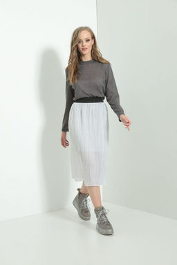 Юбка AMORI 3094 белая в точки  фото 4