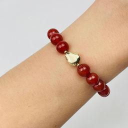 Браслет из Сердолика со вставкой 16,5 см