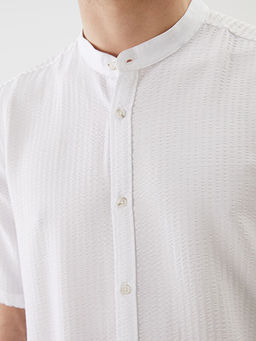 Regular Fit K?sa Kollu Arm?rl? Erkek Dokulu G?mlek