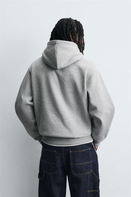 SUDADERA CAPUCHA HEAVYWEIGHT B?SICA / Gris vigor? - Zara фото 3